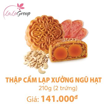 (NH2) Bánh Trung Thu KIDO Thập Cẩm Lạp Xưởng Ngũ Hạt 2 Trứng 210g