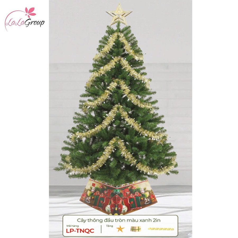 Cây thông noel đầu tròn màu xanh 2 inch