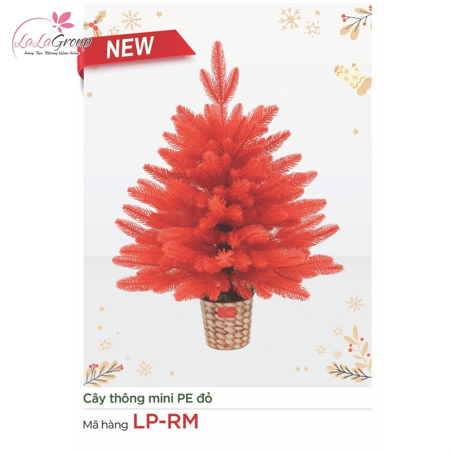 Cây thông noel mini PE đỏ