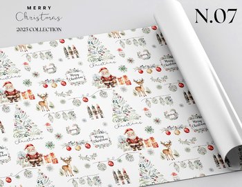 Set 5 Giấy Gói Quà Họa Tiết Ông Già Noel Và Những Hộp Quà