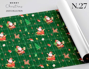 Set 5 Giấy Gói Quà Họa Tiết Ông Già Noel Và Tuần Lộc Nhảy Múa