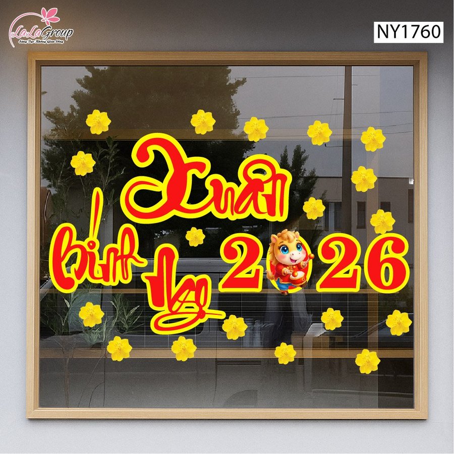 Decal Trang Trí Tết chào mừng xuân Bính Ngọ 2026