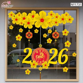 Decal Trang Trí Tết Mai Vàng Tài Lộc 2026