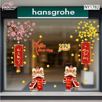Combo Decal Trang Trí Tết Bính Ngọ An Khang Như Ý
