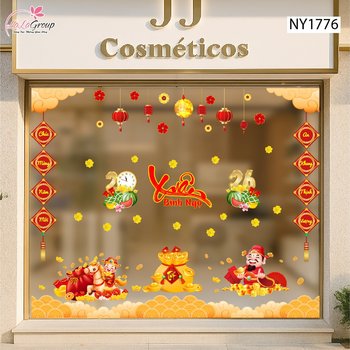 Combo Decal Trang Trí Tết Xuân Bính Ngọ An Khang Thịnh Vượng 2026