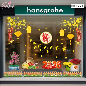 Combo Decal Trang Trí Tết Én Vàng Bay Lượn Mừng Xuân Mới Bính Ngọ