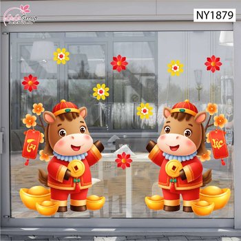 Decal Trang Trí Tết Tuấn Mã Đón Tài Lộc