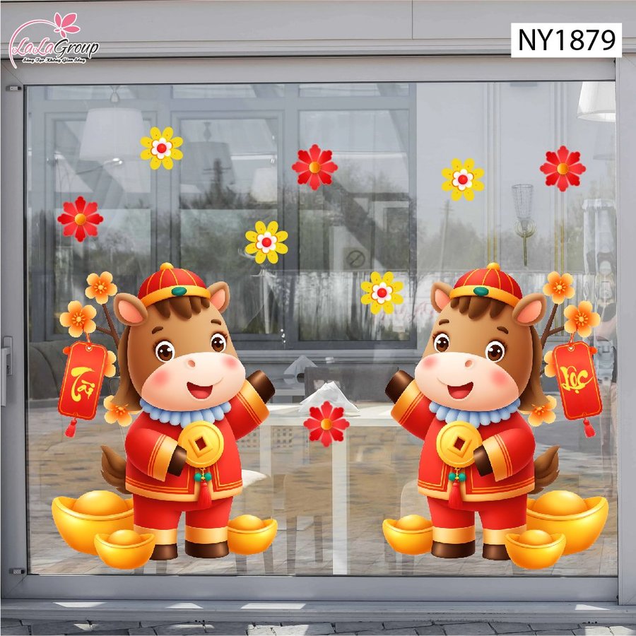 Decal Trang Trí Tết Tuấn Mã Đón Tài Lộc