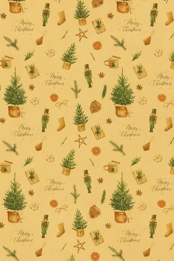 Set 5 Giấy Gói Quà Họa Tiết Cây Thông Noel