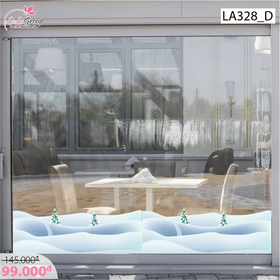 Combo Decal Trang Trí Noel Ông Già Noel Vui Vẻ Và Người Tuyết mẫu D