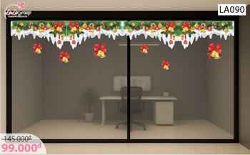 Decal dán tường dây treo chuông vàng Noel