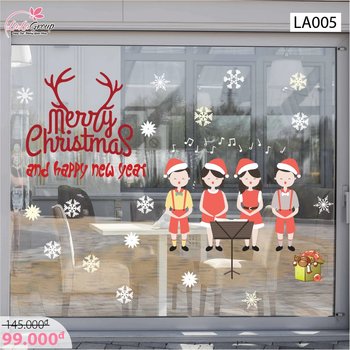 Decal dán tường Noel và những người bạn ( nền trắng đục)