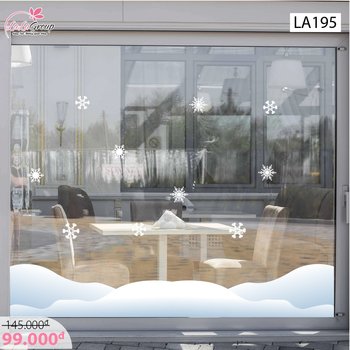 Decal trang trí noel chân tường tuyết