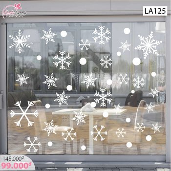 Decal trang trí Noel hoa tuyết 6 cánh