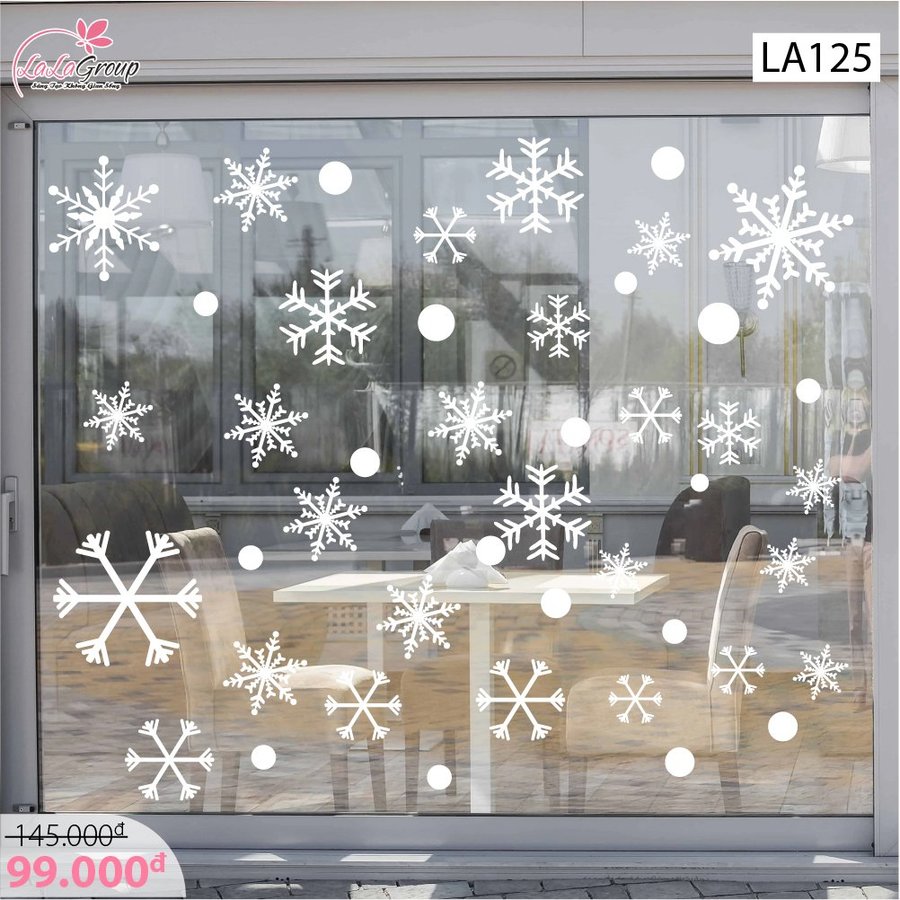 Decal trang trí Noel hoa tuyết 6 cánh