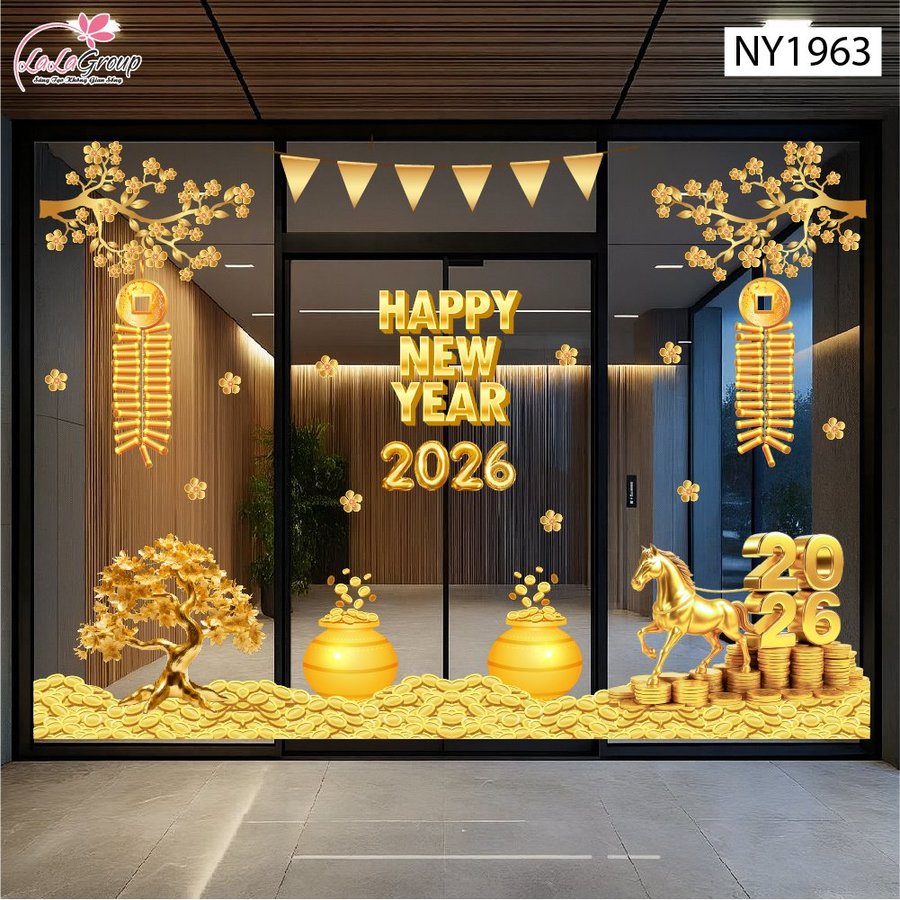 Combo Decal Trang Trí Tết Cây Thần Tài 2026