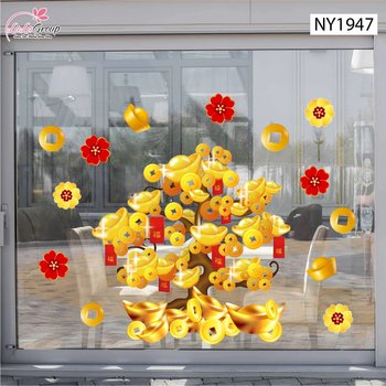 Decal Trang Trí Tết Cây Kim Tài Phú Quý