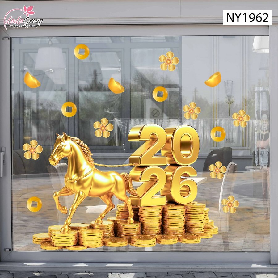 Decal Trang Trí Tết Bính Ngọ Tài Lộc Phú Quý