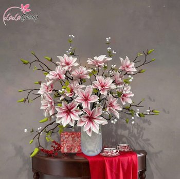 Bình hoa mộc lan hồng cao cấp