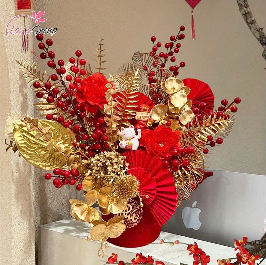 Bình Hoa Đào Đông Sắc Xuân Ngập Tràn