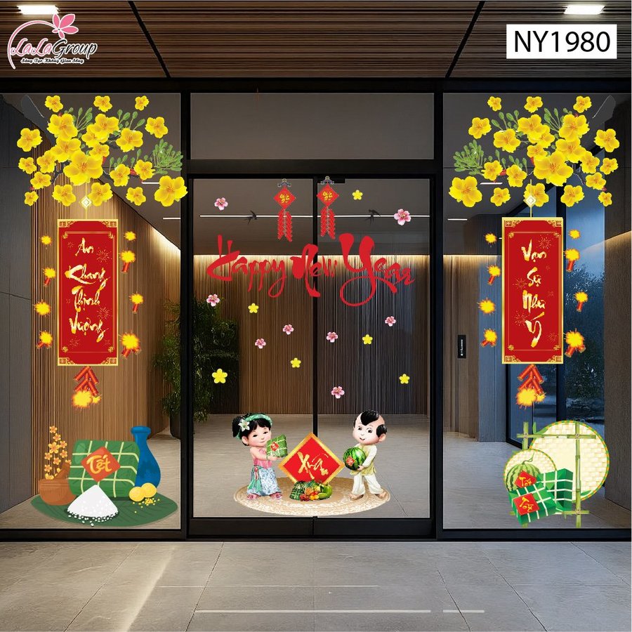 Combo Decal Trang Trí Tết Bé Chúc Xuân An Khang Thịnh Vượng