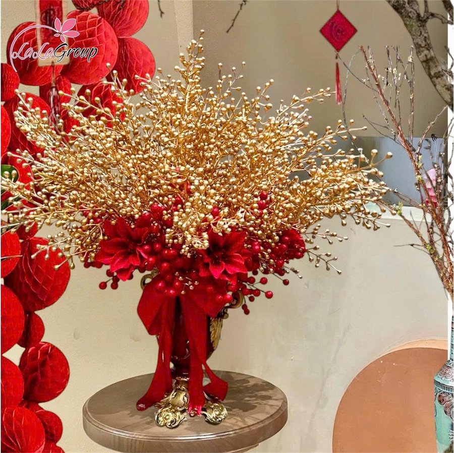 Bình hoa đào đông xuân thịnh vượng