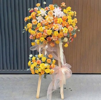 Kệ Hoa Mừng Khai Trương Mừng Đại Hội Sắc Vàng Tài Lộc Sang Trọng