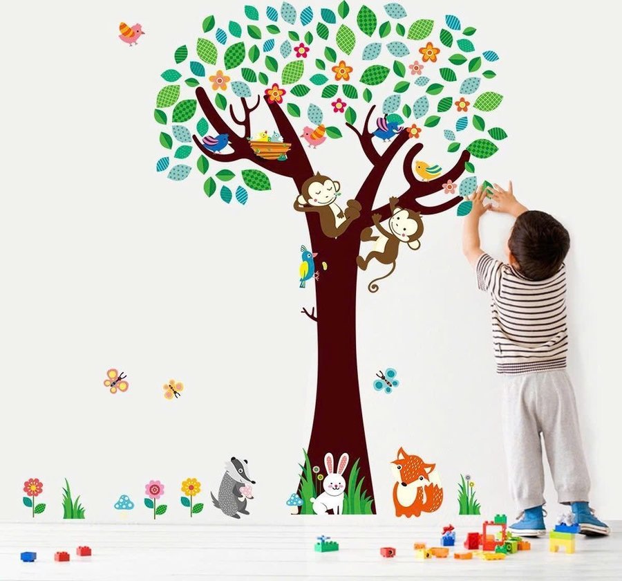 Decal cây thỏ trắng