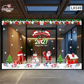 Combo Decal Trang Trí Noel Ông Già Noel Người Tuyết Và Ngôi Nhà Tuyết Xinh Xắn