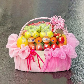 Giỏ Quà Tặng Trái Cây Nhập Khẩu Tone Hồng Quà Tặng Yêu Thương