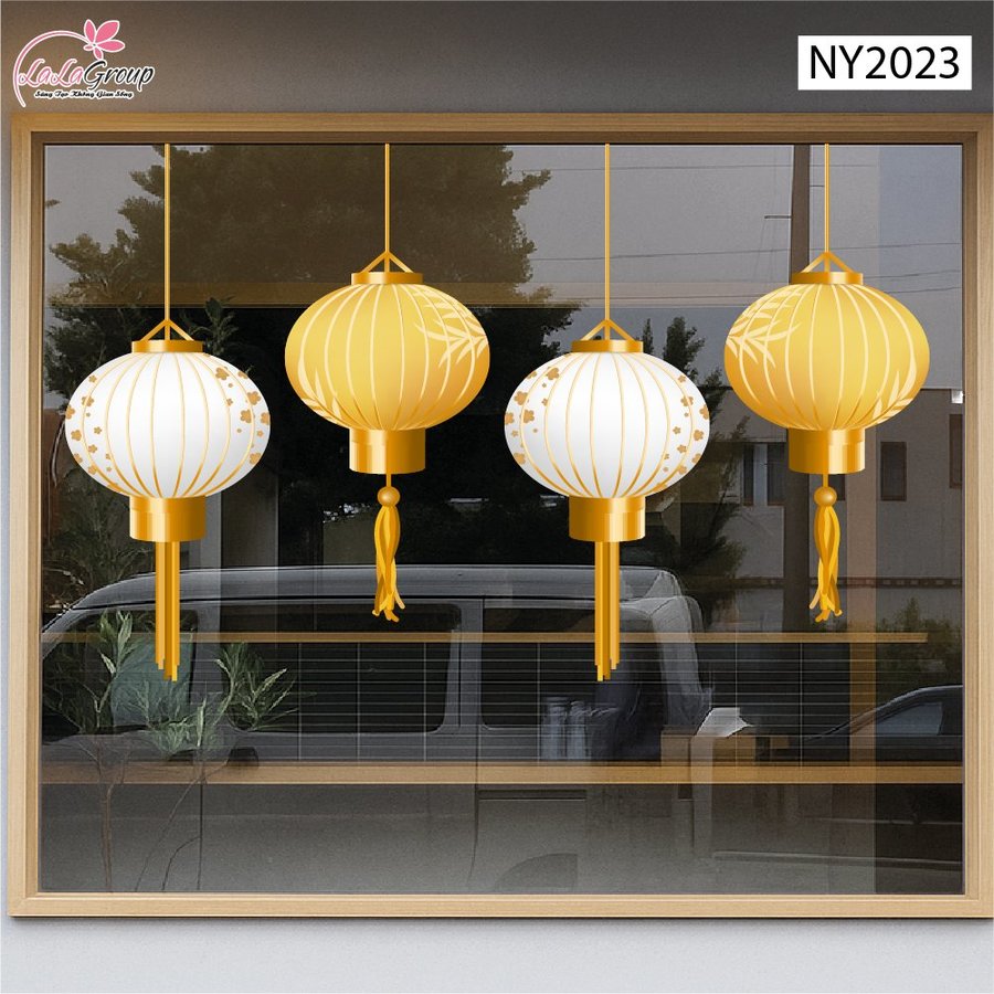 Decal Tết Lồng Đèn Hội An Hoàng Kim Phú Quý