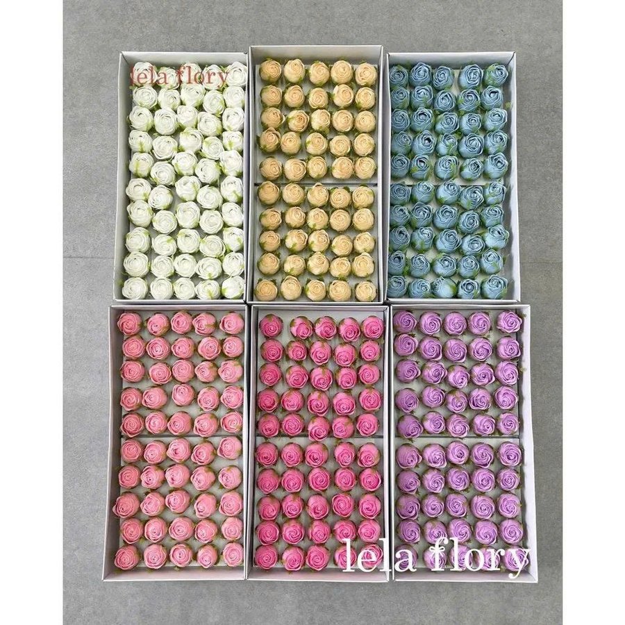 Hộp Hoa Sáp Hồng Tỉ Muội Cao Cấp ( Hộp 50 Bông )