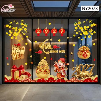 Combo Decal Trang Trí Tết Thần Tài Vui Xuân Rước Lộc 2027