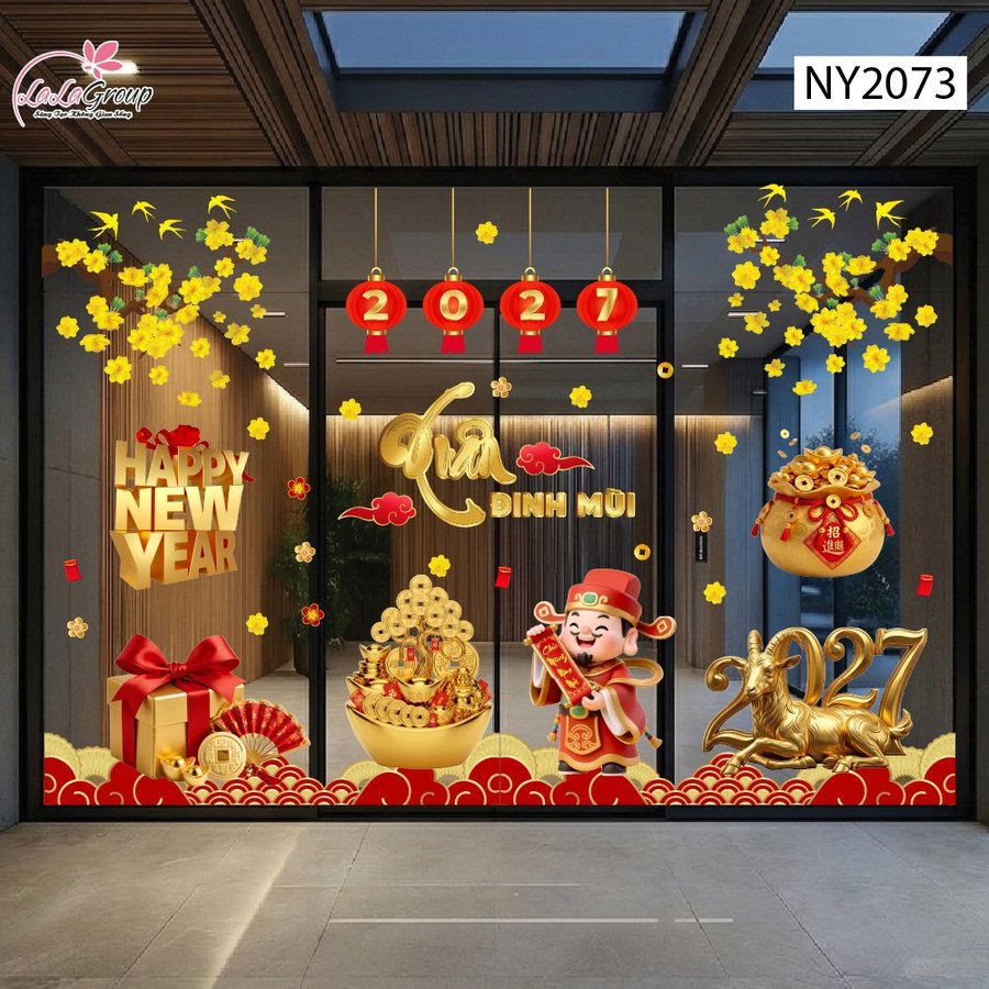 Combo Decal Trang Trí Tết Thần Tài Vui Xuân Rước Lộc 2027