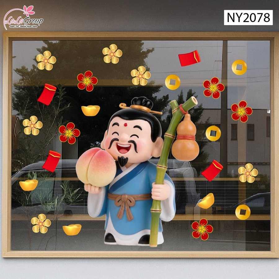Decal Trang Trí Tết Ông Thọ Bình An
