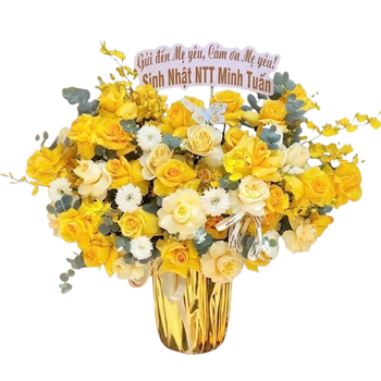 Giỏ Hoa Vàng Tươi Vạn Lộc