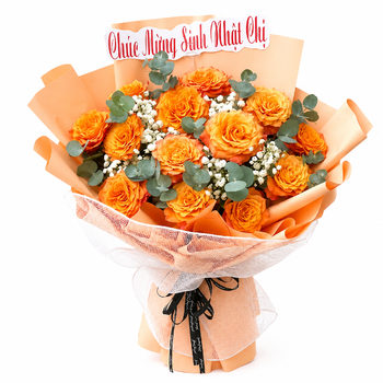 Bó Hoa Hồng Cam Spirit Rạng Rỡ Xinh Tươi