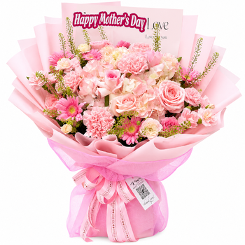 Bó Hoa Tươi Tone Hồng Pastel Xinh Xắn Tặng Người Yêu