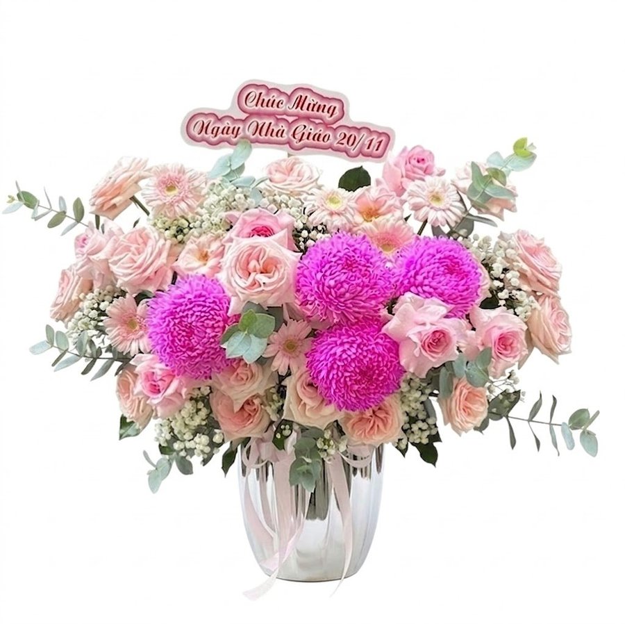 Giỏ Hoa Tươi Mẫu Đơn Mix Hoa Hồng Tinh Tế