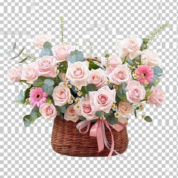 Giỏ Hoa Tươi Chúc Mừng Tone Hồng Baby Ngọt Ngào