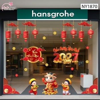 Combo Decal Trang Trí Tết Mừng Xuân Đinh Mùi 2027