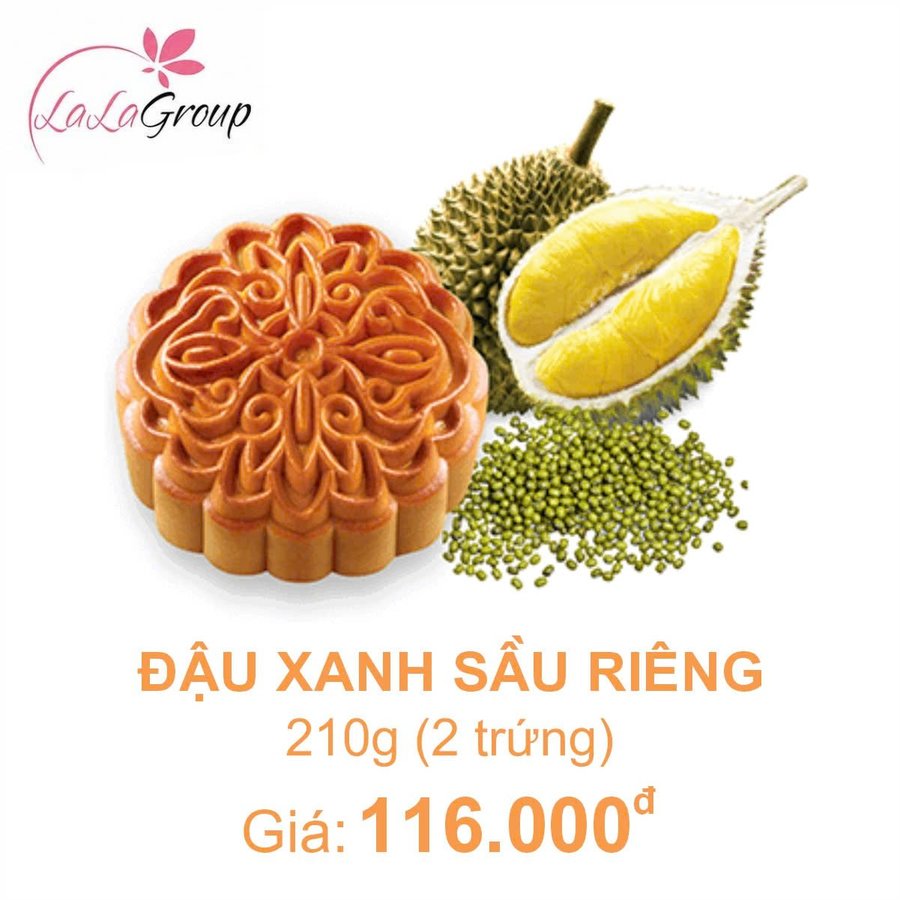 (DR2) Bánh Trung Thu Kido Đậu Xanh Sầu Riêng 2 trứng 210g
