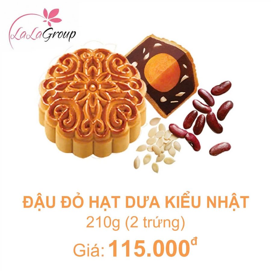 (DD2) Bánh Trung Thu Kido Đậu Đỏ Hạt Dưa Kiểu Nhật 2 Trứng 210g