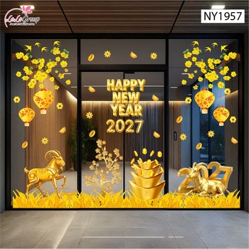 Combo Decal Trang Trí Tết Happy New Year 2027
