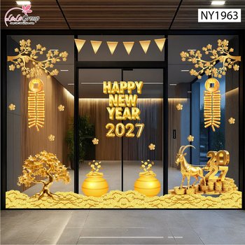 Combo Decal Trang Trí Tết Cây Thần Tài 2027