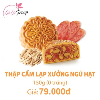 (NH0) Bánh Trung Thu KIDO Thập Cẩm Lạp Xưởng Ngũ Hạt 0 Trứng 150g