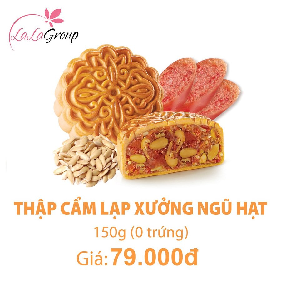 (NH0) Bánh Trung Thu KIDO Thập Cẩm Lạp Xưởng Ngũ Hạt 0 Trứng 150g