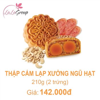 (NH2) Bánh Trung Thu KIDO Thập Cẩm Lạp Xưởng Ngũ Hạt 2 Trứng 210g