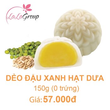 (DDX) Bánh Trung Thu Kido Dẻo Đậu Xanh Hạt Dưa 0 trứng 150g