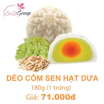 (DCS1) Bánh Trung Thu Kido Dẻo Cốm Sen Hạt Dưa 1 trứng 180gr